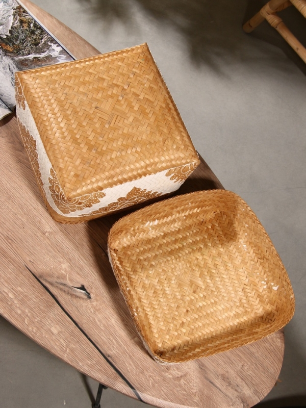 Корзинка плетеная "Манадо" бамбук 30х30х19 см, светлая