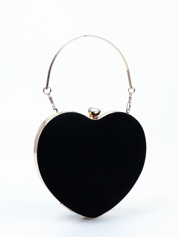 Сумка жен, 18*9*20, отд на фермуаре, цепь, текстиль, сердце, черный Сумка жен, 18*9*20, отд на фермуаре, цепь, текстиль, сердце, черный