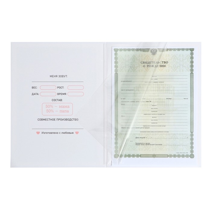 Папка для свидетельства о рождении &laquo;Ты наше счастье&raquo;, 23,5 х 31,5 см.