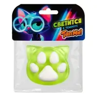 Сквиш антистресс - игрушка "Лапка Котик", светится в темноте SQ004
