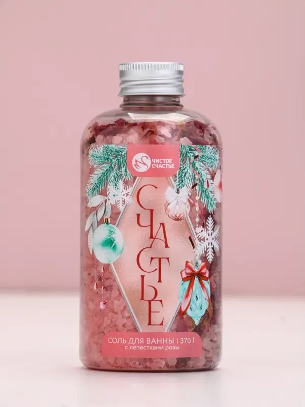 Соль для ванны с лепестками розы, 370 гр