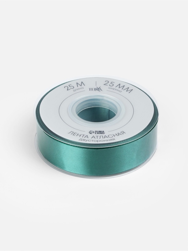Лента атласная двухсторонняя №0589 25мм*25&plusmn;1м изумрудный TR