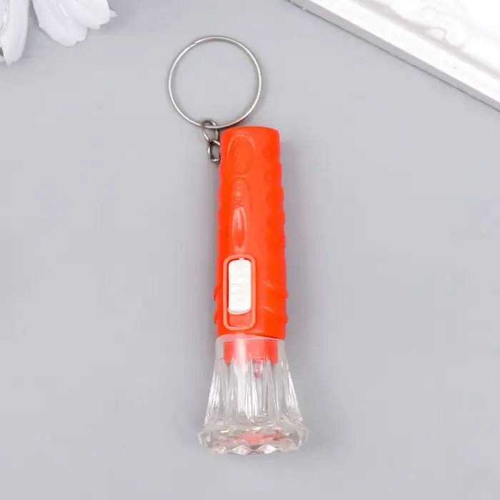 Фонарик брелок для ключей на кольце &laquo;Ромбики&raquo;, светит, 6.8&times;2.2&times;2.2 см, МИКС