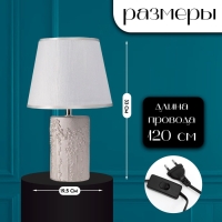 Настольная лампа с абажуром RISALUX &laquo;Фруктовый сад&raquo;, 1&times;40 Вт, Е27, серебро, 19.5&times;19.5&times;33 см