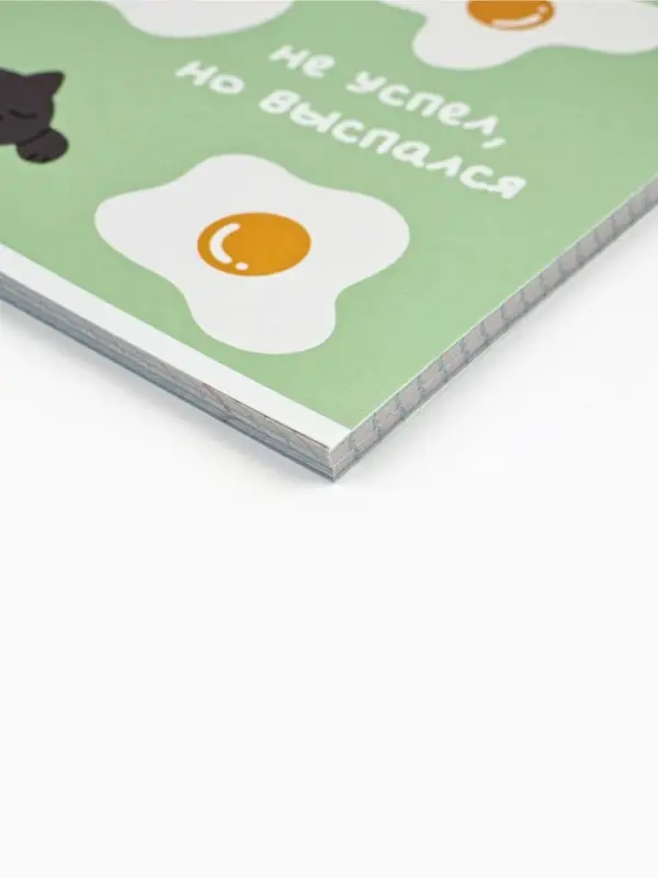 Тетрадь в клетку, 48 л., А5, на скрепке, блок №2 &laquo;Яичница&raquo; МИКС