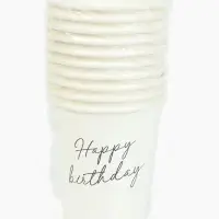 Стакан одноразовый бумажный &laquo;Happy Birthday&raquo;, белый 250 мл