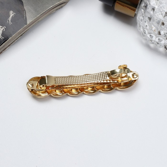 Заколка-автомат для волос &laquo;Жаклин&raquo;, средние звенья, 8 см, золото