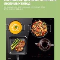 Электрическая варочная панель CEH611, 4 конфорки, расширение
