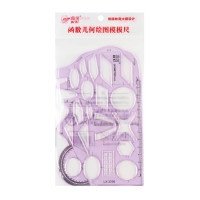 Линейка-трафарет, пластик, с транспортиром, для черчения фигур, МИКС Линейка-трафарет, пластик, с транспортиром, для черчения фигур, МИКС