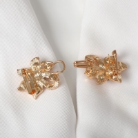 Зажим для кардигана &laquo;Цветок&raquo; блестящий, цвет золото