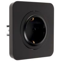 Розетка одноместная, серия "Circular", 16 А, скрытая, с з/к, черная Розетка одноместная, серия "Circular", 16 А, скрытая, с з/к, черная