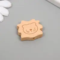 Бусина для творчества дерево "Львенок" 3,1х2,6 см