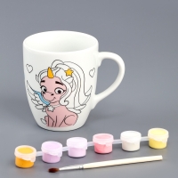 Роспись кружки красками - частичное заполнение "Прекрасная принцесса"