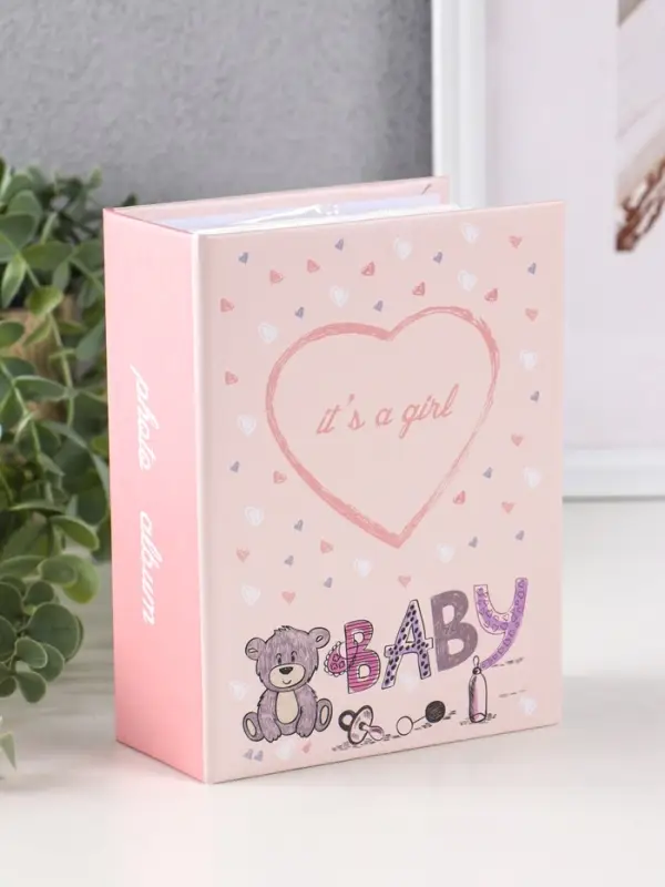 Фотоальбом 100 фото "Baby" 10X15см, ПП карм., розовый