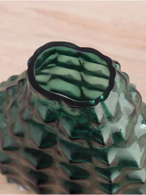 Ваза стекло настольная "Шерил галант" d-7*5 см, h-22х17 см, зелёный