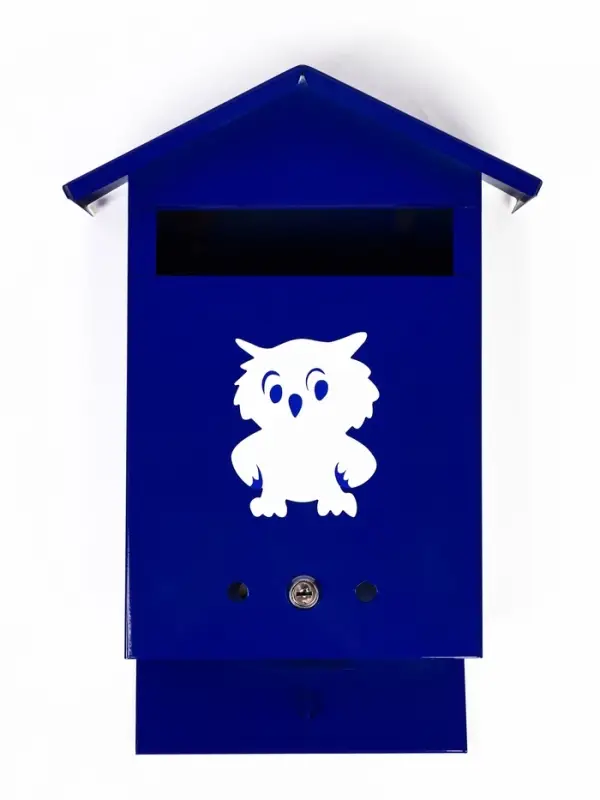 Ящик почтовый с замком, вертикальный "Филин", синий
