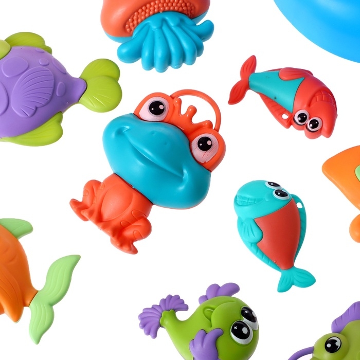 Рыбалка &laquo;Морской дракон&raquo;, 10 рыбок, 2 удочки, сачок, цвета МИКС