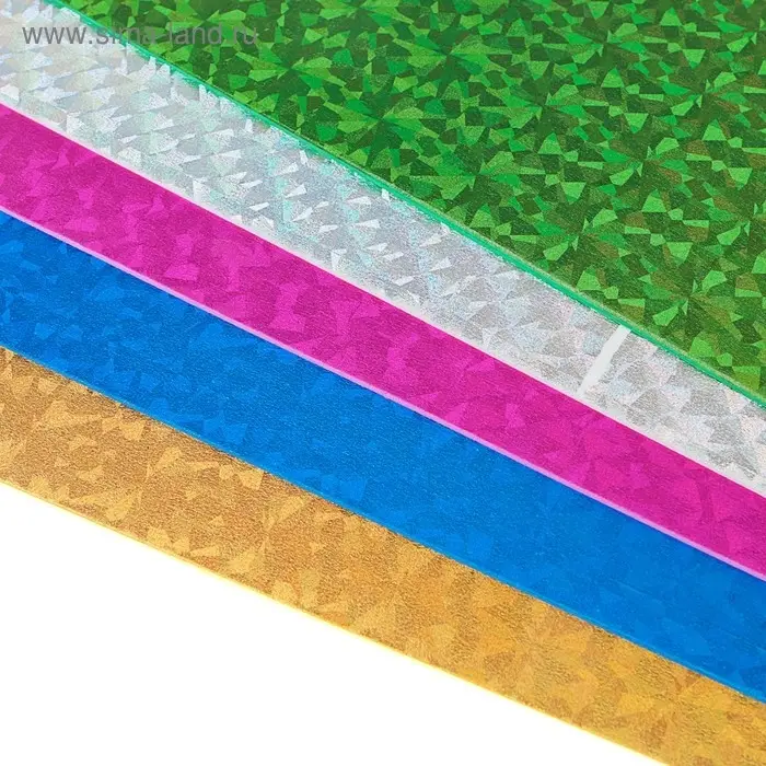 Фоамиран голографический, набор А4, 2 мм, deVENTE, 5 листов х 5 цветов