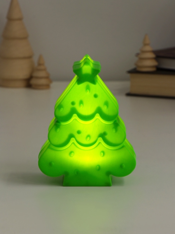 Сувенир пластик свет "Ёлочка со звездой" 3хLR1130 8,5х4х10,8 см