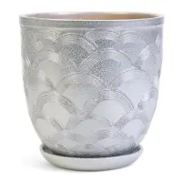 Горшок цветочный с поддоном 5 л, керамика "Узор" (М)