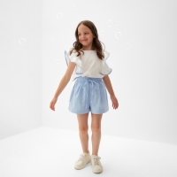 Комплект (Блузка и шорты) для девочки MINAKU цвет голубой, рост 152 см Комплект (Блузка и шорты) для девочки MINAKU цвет голубой, рост 152 см