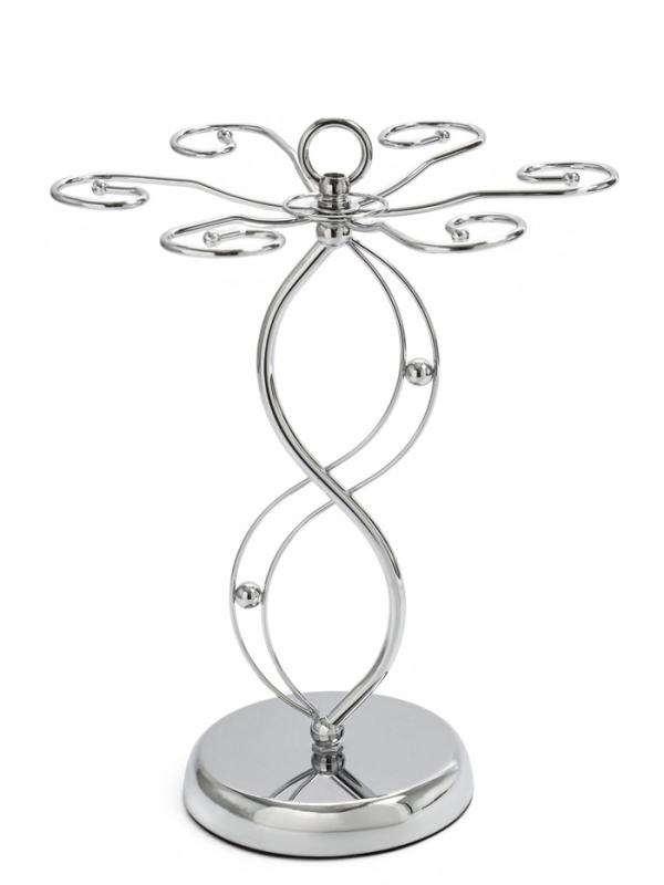 Подставка для бокалов, серебристая, на 6 бокалов