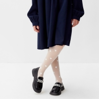 Колготки подростковые "Сердечки", цвет белый, рост 158-164 см Колготки подростковые "Сердечки", цвет белый, рост 158-164 см