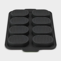 Форма для выпечки с перфорацией &laquo;Булочки&raquo;, силикон, 34,5&times;23&times;2,5 см , 8 ячеек (9,5&times;6,3&times;2,4 см), чёрная