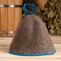 Шапка для бани «Добропаровъ», классика, тёмная, войлок Шапка для бани «Добропаровъ», классика, тёмная, войлок