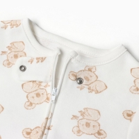 Комбинезон детский (3 шт.), цвет бежевый/зелёный/белый, рост 86 см