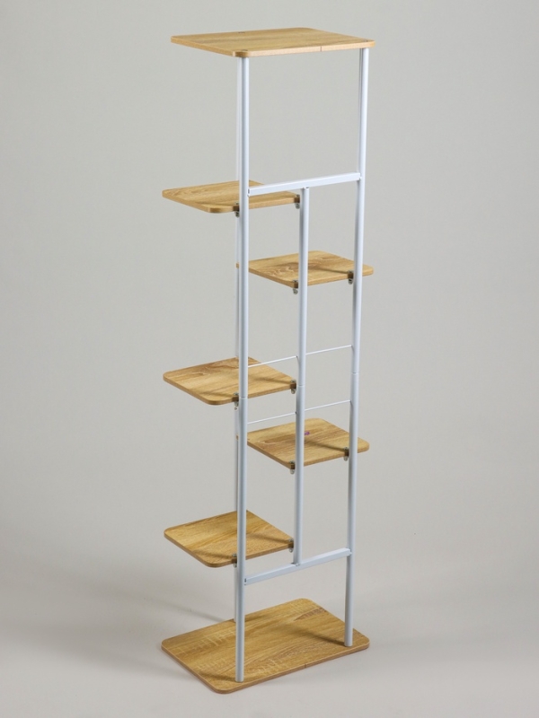 Подставка для цветов Greengo, 7 полок, 36 &times; 23 &times; 120 см, напольная, каркас металл, полки МДФ, белая