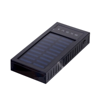 Внешний аккумулятор 10000 мАч, 10 W, 2 USB, Type-C, фонарик, солнечная панель, чёрный Внешний аккумулятор 10000 мАч, 10 W, 2 USB, Type-C, фонарик, солнечная панель, чёрный