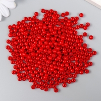 Набор бусин "Рукоделие" пластик, диаметр 5 мм, 25 гр, алый