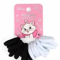 Резинки для волос, черные и белые, Кошечка Мари