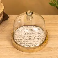 Блюдо сервировочное с крышкой, 20&times;20&times;19.5 см, дерево, стекло