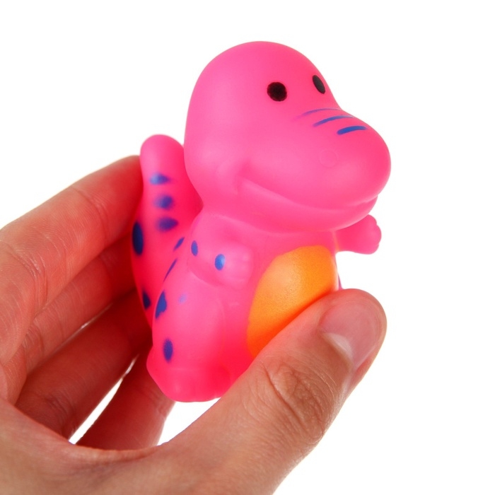 Набор резиновых игрушек для ванны &laquo;Динопарк&raquo;, с пищалкой, 6 шт, виды МИКС, Крошка Я