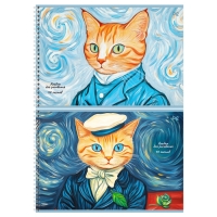 Альбом для рисования А4, 40 листов на гребне &laquo;Ван Кот&raquo;, блок офсет 100 г/м&sup2;, МИКС