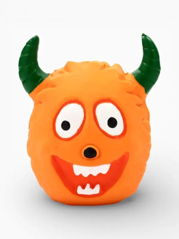 Игрушка пищащая для собак из латекса "Монстр", 7 х 5,5 см, оранжевая