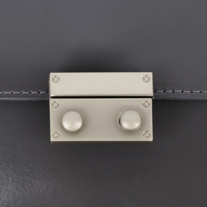 Застёжка для сумки, 4 &times; 2,8 см, цвет жемчужный серебряный