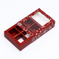 Новый год. Коробка под 6 конфет "Праздничное настроение", 13,7 х 9,8 х 3,8 см, кондитерская упаковка Новый год. Коробка под 6 конфет "Праздничное настроение", 13,7 х 9,8 х 3,8 см, кондитерская упаковка