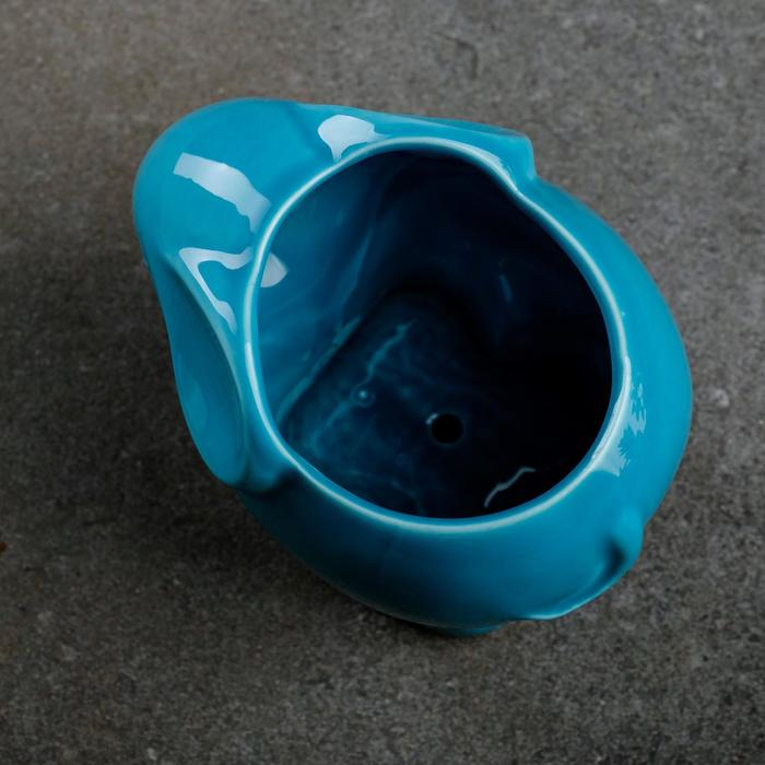 Горшок "Слоник" голубой, 12х8,5х10см