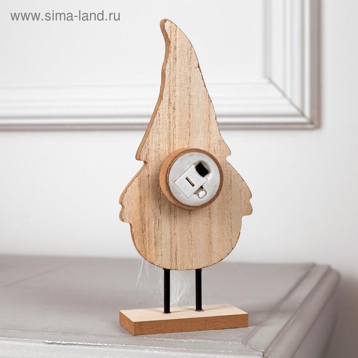 Светодиодная фигура &laquo;Дед Мороз&raquo; 7 &times; 22 &times; 5 см, дерево, батарейки CR2032 (в комплекте), свечение тёплое белое