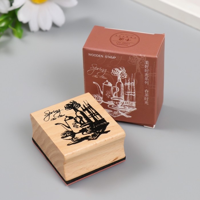 Печать дерево Печать дерево "Весенний чай" 4.5х4х2,5 см