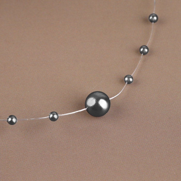 Жемчуг на леске, 3/8 мм, 9 &plusmn; 0,5 м, цвет серый