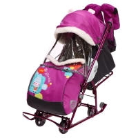 Санки-коляска &laquo;Наши детки 5-1&raquo; со снеговиком, цвет орхидея