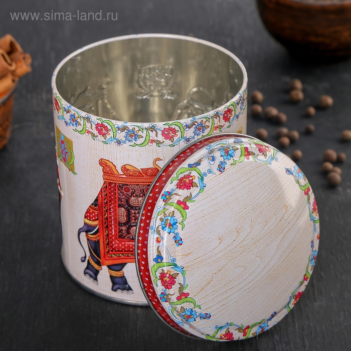 Банка с крышкой для сыпучих продуктов &laquo;Индийский слон&raquo;, 800 мл, 9,9&times;11 см, рисунок МИКС