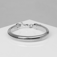 Браслет металл &laquo;Рельеф&raquo; узкий, 26 см, цвет серебро