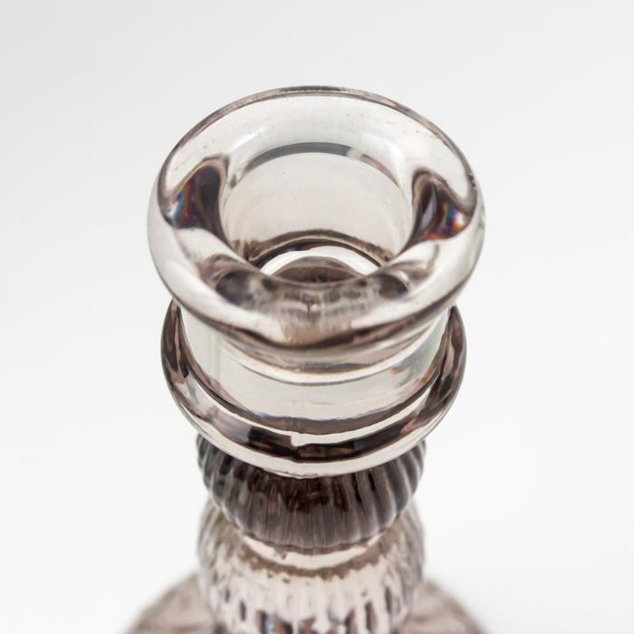 Подсвечник стекло на 1 свечу "Колонна с шарами" серый прозрачный 15,5х8,5х8,5 см