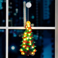 Светодиодная фигура на присоске &laquo;Ёлка&raquo; 24 &times; 45 см, пластик, батарейки АААх3 (не в комплекте), свечение тёплое белое