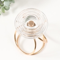 Подсвечник металл, стекло на 1 свечу "Иллюзия воды" d=3,5 см золото 10х10х17 см